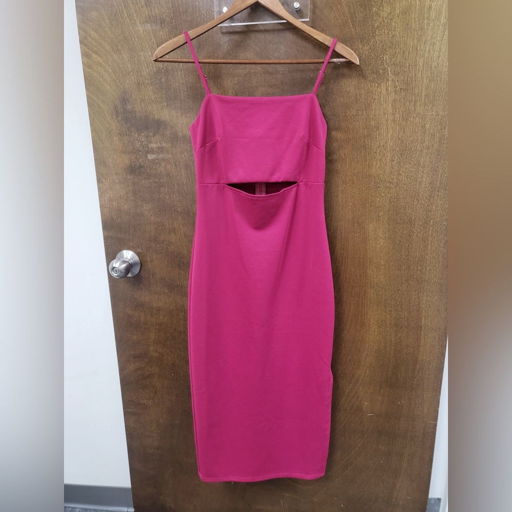 Pink Midi Dress With Cut Out Size S